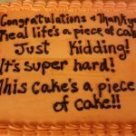 Photo of cake with writing