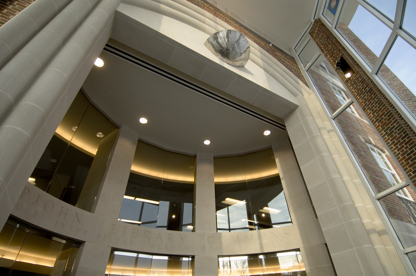 Photo of the Upjohn Library Commons entrance
