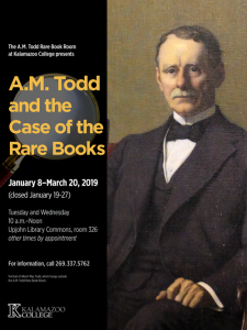 A.M. Todd and the Case of the Rare Books exhibit poster