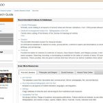 Screen shot of a library research guide