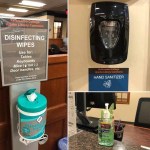 Photos of disinfectant and santitizer