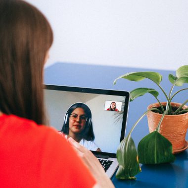 Women using video chat