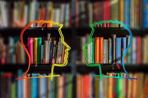 Image of silhouettes and books